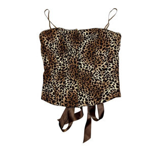 Y2K Guess Womens Size M Cheetah Corset Top